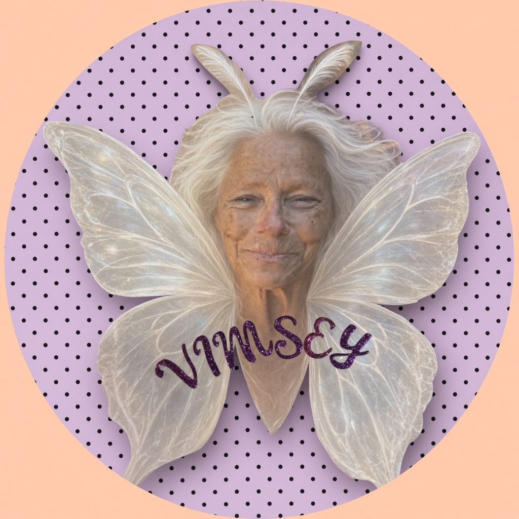 Personalized butterfly ornament example of Susan with Vimsey wings